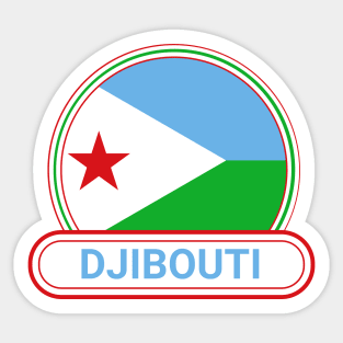 Djibouti Country Badge - Djibouti Flag Sticker